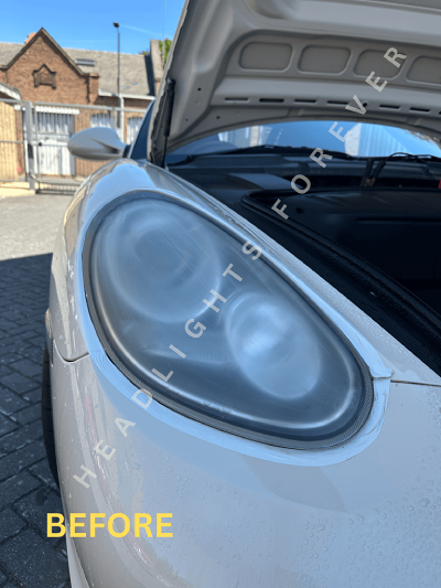 Porsche Cayenne headlight before restoration